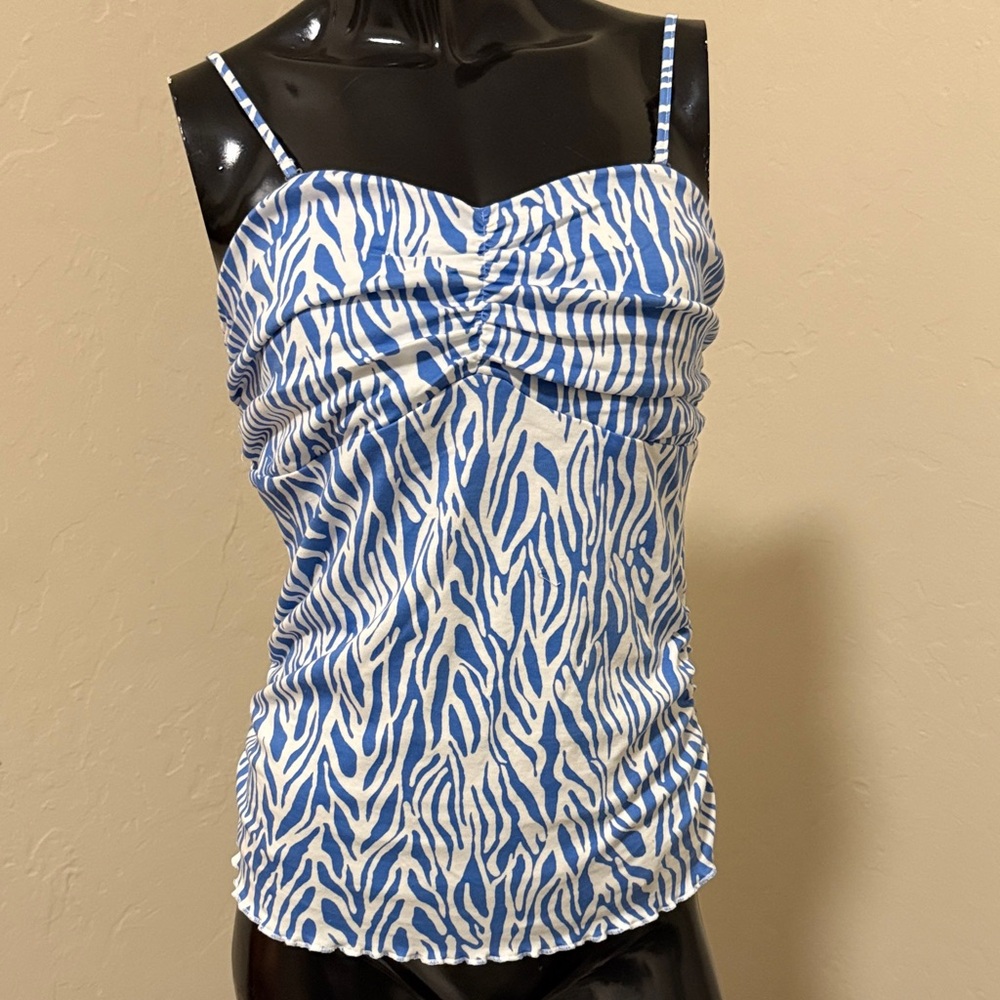 Diane Von Furstenberg Blue and White Camisole
